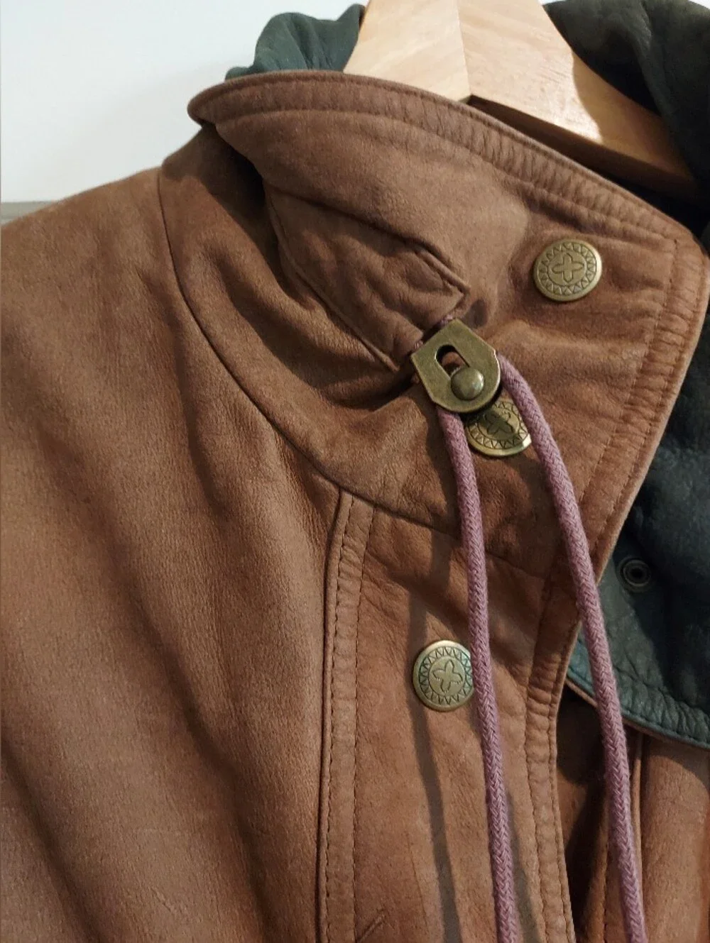 Vintage David Benjamin Designer Collection Brown Suede Oversized Trench Coat - Picture 6 of 15